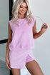Effortless Style Washed Sleeveless Muscle Tee And Overlap Skort Two Piece Set